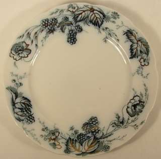 ALFRED MEAKIN ENGLAND BRAMBLE 2 PLATES BLUE & GOLD  