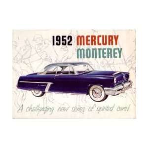  1952 MERCURY MONTEREY Sales Brochure Literature Book Automotive