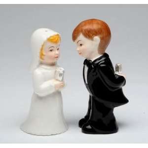  Groom In Tuxedo With Bride In White Dress Salt And Pepper 