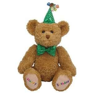  TY Beanie Buddy   HAPPY BIRTHDAY the Bear (Green Hat & Tie 