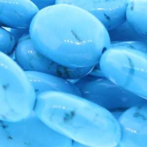 Blue Magnesite  Oval Plain   22mm Height, 18mm Width, Sold by 16 