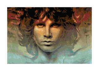 Jim Morrison from The Doors Cross Stitch Pattern Chart  