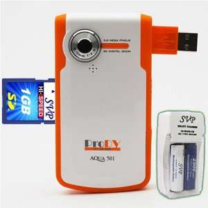  ProDV Cam Aqua 501 Orange Camcorder, FREE 1GB SVP High 