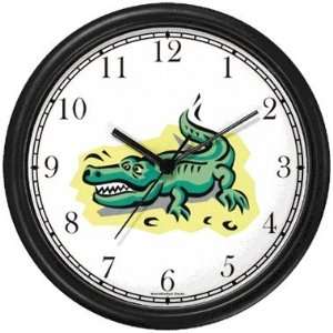  Alligator or Crocodile Cartoon Animal Wall Clock by 