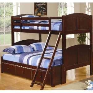  Bunk Bed with Under Bed Storage Unit in Cappuccino Finish 