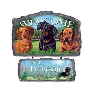  Lovable Dachshunds Personalized Welcome Sign Wall Decor 