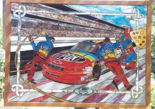 JEFF GORDON Glass Art, 1994 NASCAR Brickyard 400, Indy Stained 