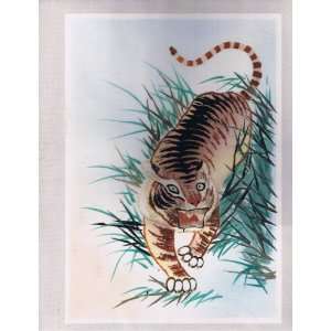    Asian Tiger in the Jungle Silk Screen Print 