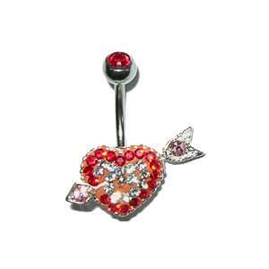  Heart and Arrow belly button ring Jewelry