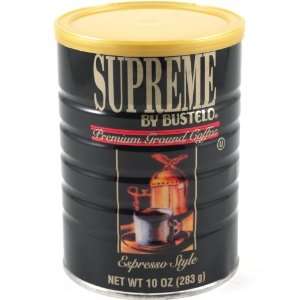 Supreme by Bustelo Espresso Style Premium Ground Coffee Tin 10 Ounce 
