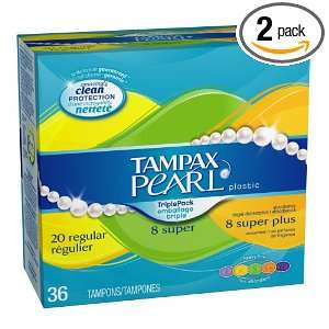  Tampax Pearl Plastic Triple Pack, Regular/Super/Super Plus 