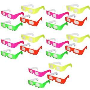  20 Pairs   Prism Diffraction Fireworks Glasses   For Laser 