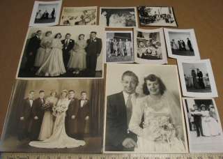 32) Vintage WEDDING photo lot 1930 65 Brides, Grooms, Dresses   Old 