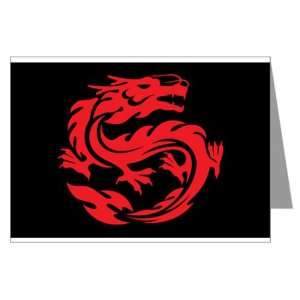  Greeting Card Tribal Red Dragon 