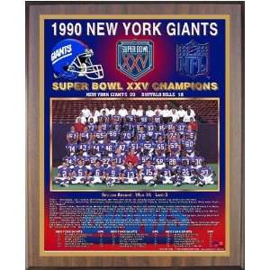  Super Bowl 1990 New York Giants13x16 Healy Plaque Sports 