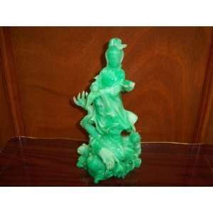  Chinese Goddess and the Dragon Statue Figurine    Green 