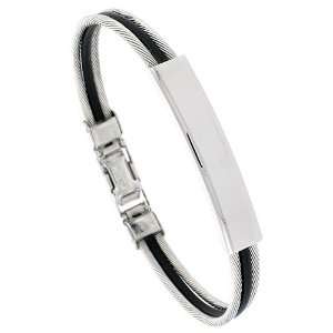   Cable & Rubber ID Bracelet, 5/16 inch (7.5 mm) wide 