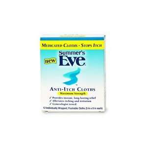 Summers Eve Anti Itch Cloths, Maximum Strength   12 Ee