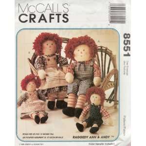  Raggedy Ann & Andy Doll Pattern   McCalls 8551 Toys 