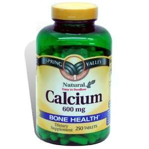  Spring Valley   Calcium 600 mg, 250 Coated Tablets Health 