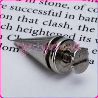   Silver Cone Screwback Spikes Studs Leather Craft DIY Findings  