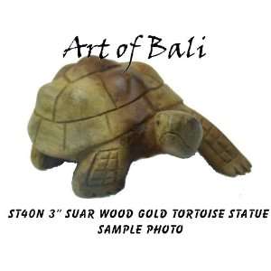   Garden 3 Polished Suar Tortoise Carving ST40N Patio, Lawn & Garden