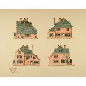 1905 Lithograph Jan Stuyt Architecture House Elevations 