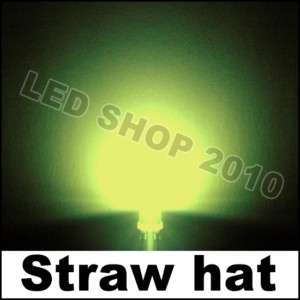 100 pcs 5mm Straw hat warm white LED Wide Angle Light  