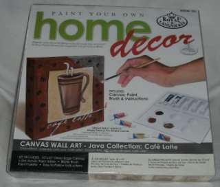 Paint Your Own Home Decor Cafe Latte Canvas Art Painting Kit NIB 