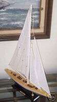 Endeavour J Class Sailboat Model of Pond Yacht Mantel   