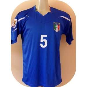  ITALY # 5 CANNAVARO SOCCER JERSEY LARGE.NEW Sports 