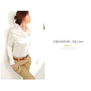   / Chic Satin Blouse, Shirt, Career Woman, Korea / WITHSTORY  
