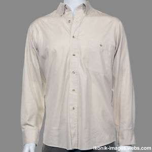  Classic Van Heusen light tan button down collar, oxford dress shirt XL