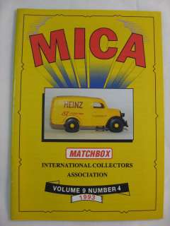 MATCHBOX CAR MICA COLLECTORS CATALOGUE VOL 9 NUM 4 1993  