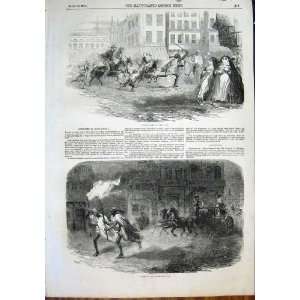  Donkey Races Alexandria Street Race Print 1855 Antique 