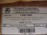 Bison 7 850 1200 4 Jaw Independent Lathe Chuck  