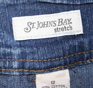 St Johns Bay sz 12 Stretch Womens Blue Jeans Denim Skort Skirt NQ73 