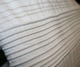Hotel Collection Stitch Stipe Corded KING Pillow Sham Ivory pillowsham 