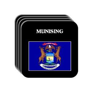   State Flag   MUNISING, Michigan (MI) Set of 4 Mini Mousepad Coasters