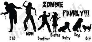 Zombie Decal Stick Figure family car graphic custom funny  