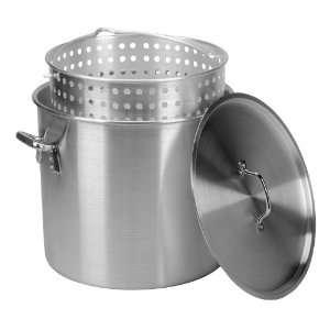   Quart Boiling Aluminum Pot with Strainer Basket Patio, Lawn & Garden