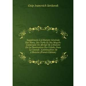   De LHistoire (French Edition) Osip Ivanovich Senkovsk Books