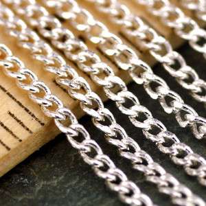   Silver Plated Brass Chain Link Curb Chain Necklace 1.6mm c93 PICK