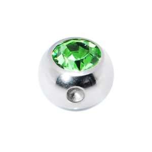  5mm Peridot Green Gem Captive Bead Ring Replacement Ball Jewelry