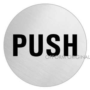  Stainless Steel Door Sign Pictogram Push Ø 3 inches No 