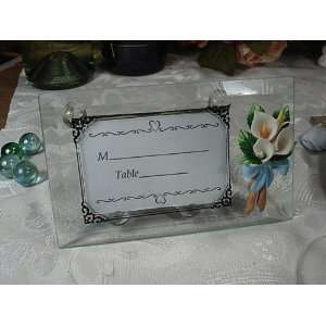  Wedding Favors Glass place card holder with flowers   D 