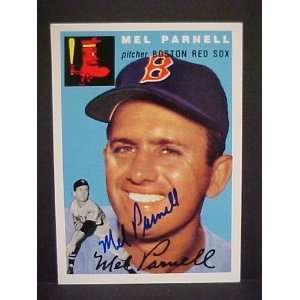 Mel Parnell Boston Red Sox #40 1954 Topps Archives Signed Autographed 