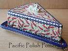 Polish Pottery XL Cheese covered dish with mouse UNIKAT
