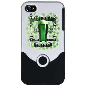  iPhone 4 or 4S Slider Case Silver Shamrock Pub Luck of the 