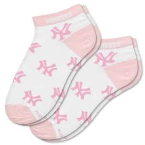  MLB New York Yankees Womens Pink Socks, Medium (2 Pack 